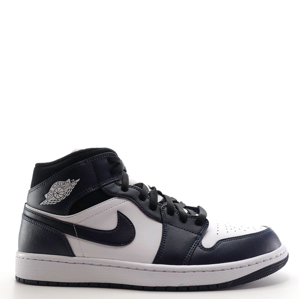 Nike Air Jordan 1 Mid Armory Navy White Black Sneakers 554724-411 Men’s Size 12